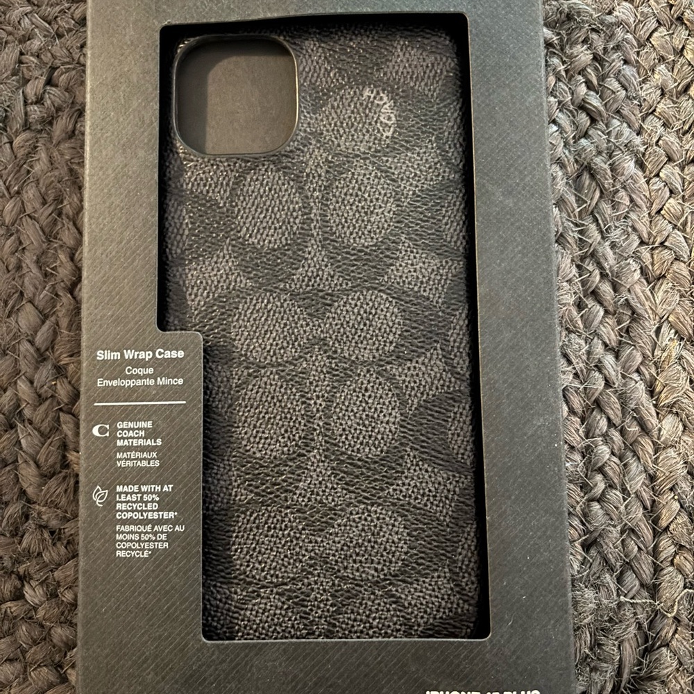 Coach Gray/Black Signature Slim Wrap Case